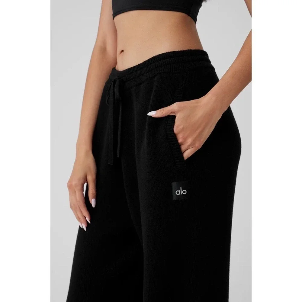 Alo Yoga Scholar Straight Leg Sweatpant Black L